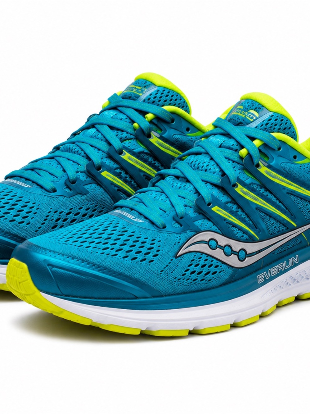 Saucony size 7.5 Everun Running Shoes - Teal & Neon Lime